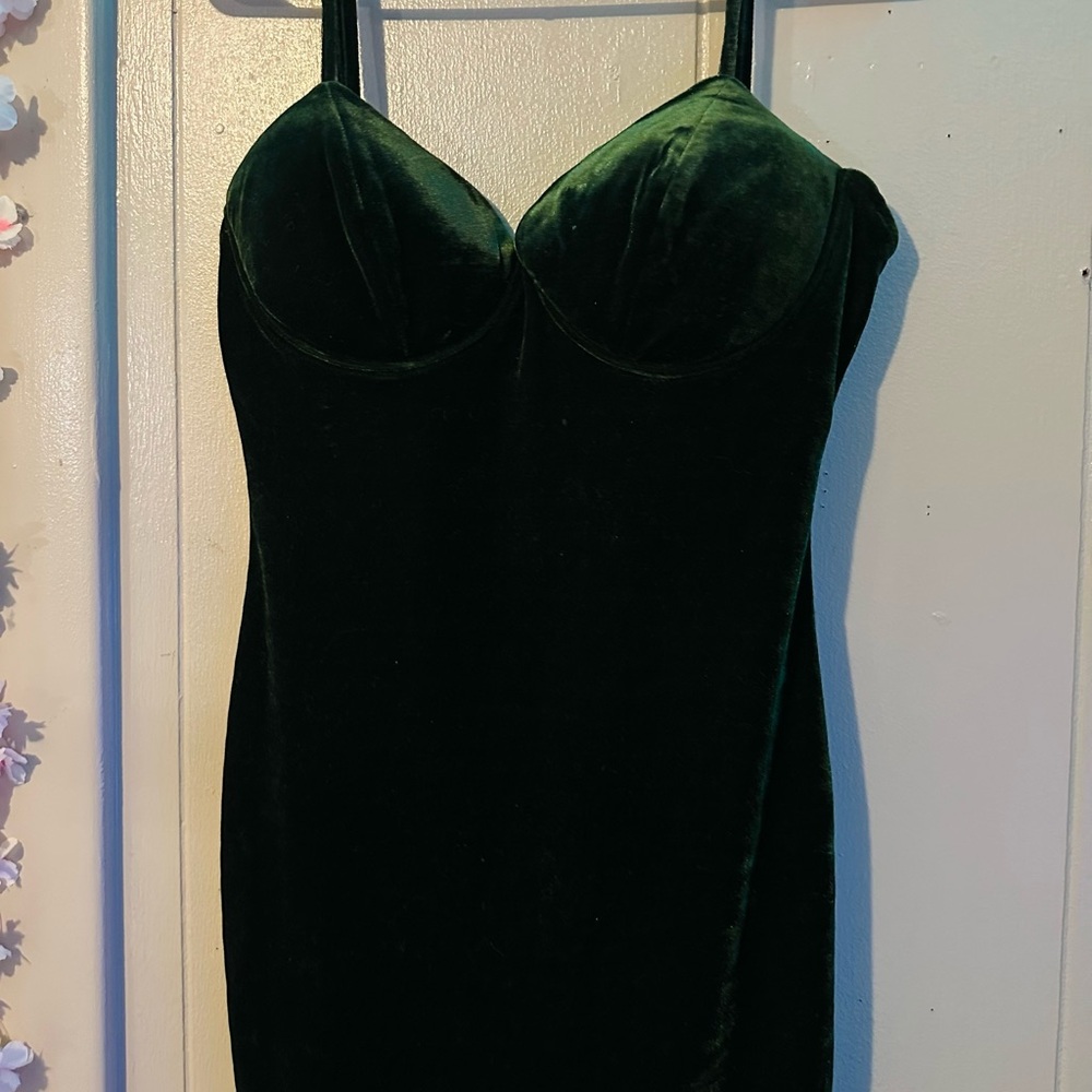 Charlotte Russe Dark Green Velvet Dress